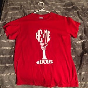 Red religious shirt